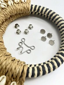 DAZY 1 Nút Hợp Kim Sắt, Thiết Kế Hình Học Hiện Đại Tự Làm Nút May - Bạc - Xem 3