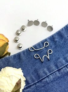 DAZY 1 Nút Hợp Kim Sắt, Thiết Kế Hình Học Hiện Đại Tự Làm Nút May - Bạc - Xem 4