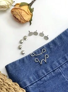 DAZY 1 Nút Hợp Kim Sắt, Thiết Kế Hình Học Hiện Đại Tự Làm Nút May - Bạc - Xem 8