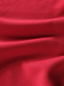 ROMWE MEN Street Life Men Letter Cartoon Face Graphic Drawstring Waist Sweatpants - Red - View 3