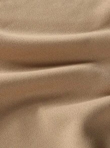 ROMWE MEN Street Life 男士花卉与字母图案抽绳腰带运动裤，学校 - 卡其色 - 查看 3