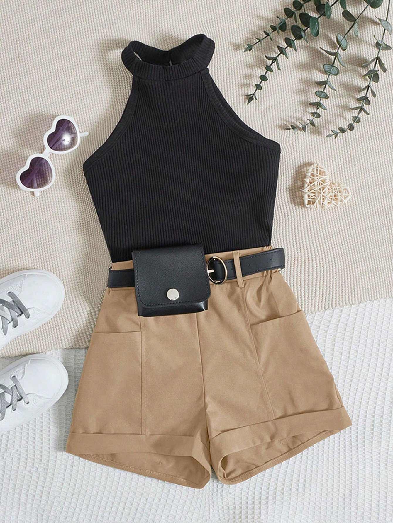 Girls Stylish Halter Top & Shorts