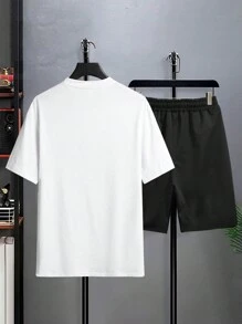 Aesthetic Post Bộ hai mảnh Nam Dây kéo Túi Lá thư Giải trí - Đen và trắng - Xem 2