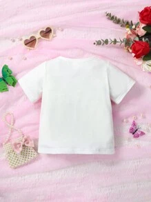 SHEIN 嬰兒網紗拼接前蝴蝶結假兩入組T恤 - 彩色 - 查看 2