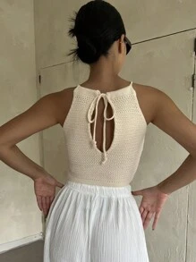 DAZY Solid Cami Knit Top - Apricot - View 2