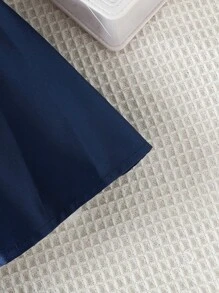 SHEIN Baby Girl Solid Bow Front Wrap Detail Dress