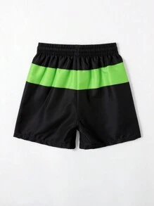 Young Boy Gamepad & Letter Graphic Drawstring Waist Swim Shorts - Multicolor - View 2