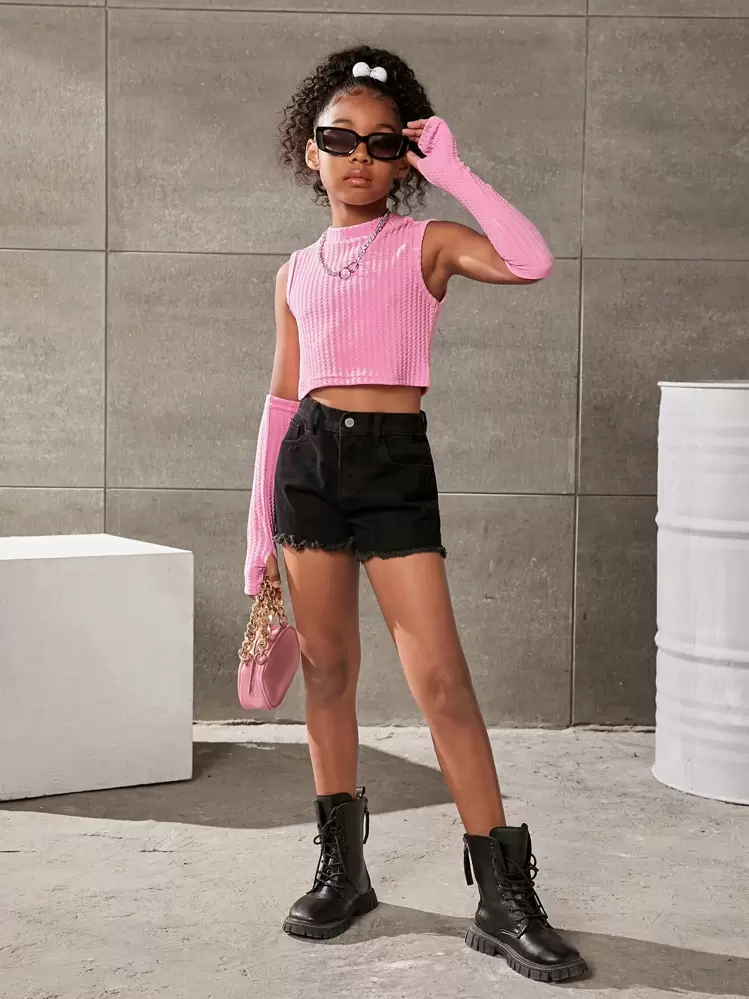 T-shirt Miss Evie Fille 11-12 Ans - Rose Basique Col Rond (occasion Très Bon état)