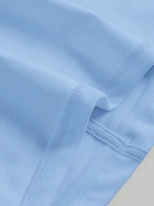 SHEIN MOD Tie Back Ruched Bustier Crop Tank Top - Baby Blue - View 4