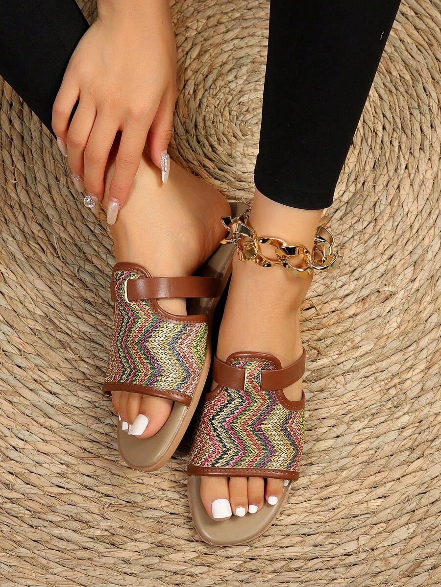 Ladies' Anti-slip & Comfortable Flat Sandals - Blue - View 1