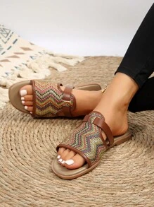 Ladies' Anti-slip & Comfortable Flat Sandals - Blue - View 3