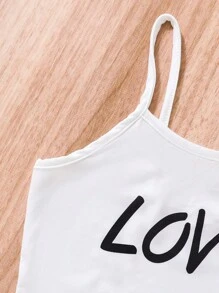 SHEIN 女孩字母圖案吊帶上衣和紮染長褲 - 彩色 - 查看 8