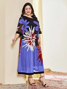 Mulvari 大碼休閒花卉印花連衣裙 - 彩色 - 查看 5