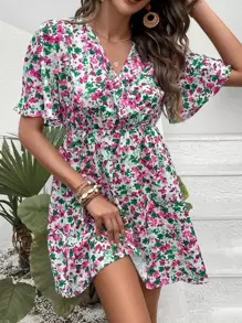 SHEIN Frenchy Đầm Trọn gói Họa tiết hoa Boho - Nhiều màu - Xem 1