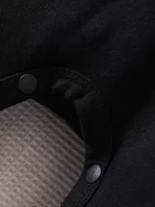 Đứa bé trai Băng tương phản Nút phía trước Áo liền quần - màu đen - Xem 6