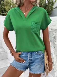 SHEIN LUNE Quần áo thể thao nữ Túi màu trơn Giải trí - màu xanh lá - Xem 1