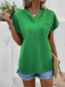 SHEIN LUNE Quần áo thể thao nữ Túi màu trơn Giải trí - màu xanh lá - Xem 4