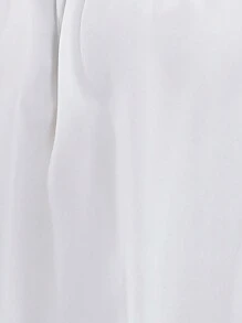 SHEIN LUNE Eyelet Embroidery Ruffle Trim Mock Neck Butterfly Sleeve Blouse - White - View 3