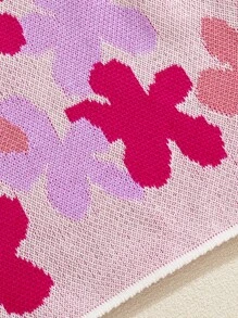 Cô gái tuổi teen Mô hình hoa Váy len yếm - Nhiều màu - Xem 4