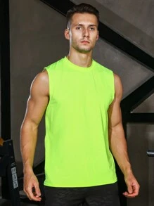 Manfinity Sport Corelite Men Neon Lime Sports Tank Top Workout Tops - Lime Green - View 1