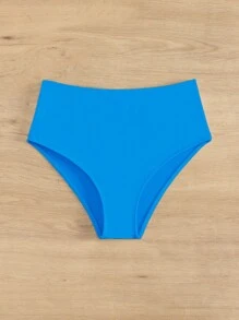 素色高腰泳衣下裝 - 藍色 - 查看 4