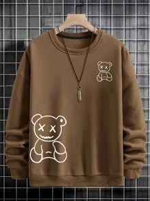 Manfinity Hypemode Áo nỉ Nam Hoạt hình Giải trí - Cà phê nâu - Xem 1