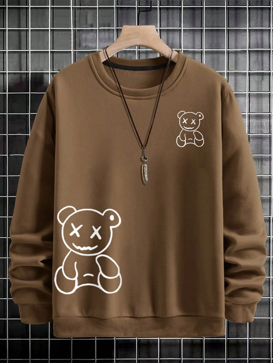 Manfinity Hypemode Áo nỉ Nam Hoạt hình Giải trí - Cà phê nâu - Xem 1