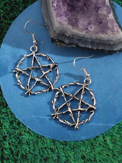 Goth 1 paire Pendants D'oreilles Mode En Alliage De Zinc À Détail Étoile Pour Femme Pour Décoration Quotidienne