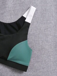 SHEIN Sports Farbblockoptik Sport-Set mit Kapuze und Kordelzug, Trainingsanzug für Frauen - Verschiedenfarbig - Übersicht 9