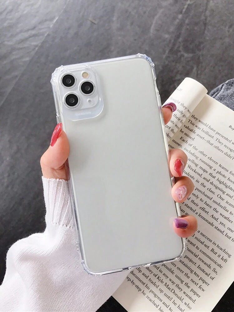 1 pieza Funda compatible con iPhone transparente - transparente - Añade 1