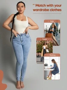 女士纯色罗纹无缝塑身连体衣，休闲夏季优雅款 - 米色 - 查看 4