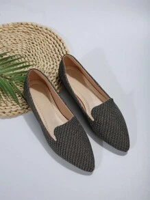 Spring and autumn fashion all-match pointed toe flat shoes - Grey - View 5