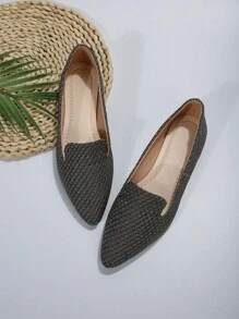 Spring and autumn fashion all-match pointed toe flat shoes - Grey - View 7