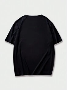 ROMWE MEN Street Life Guys Alien Graphic Tee - Black - View 2