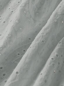 SHEIN Holidaya Áo hai dây Plus Size Tranh thêu màu trơn Giải trí - Xám - Xem 3