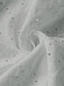 SHEIN Holidaya Áo hai dây Plus Size Tranh thêu màu trơn Giải trí - Xám - Xem 4