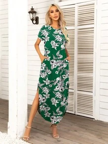 DEARCASE Đầm Túi Chia Hoa Boho - màu xanh lá - Xem 1