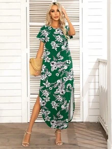 DEARCASE Đầm Túi Chia Hoa Boho - màu xanh lá - Xem 3