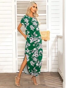 DEARCASE Đầm Túi Chia Hoa Boho - màu xanh lá - Xem 4