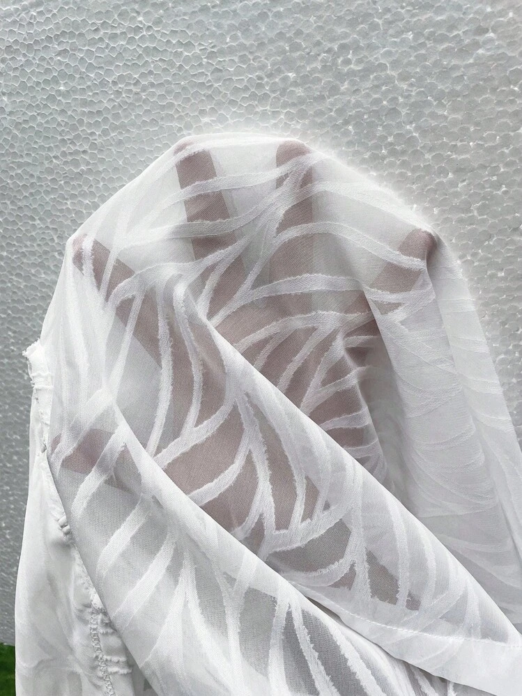 SHEIN Franclia Plus Blouse À Volants Manches Papillon À Bouton - Blanc - Voir 8