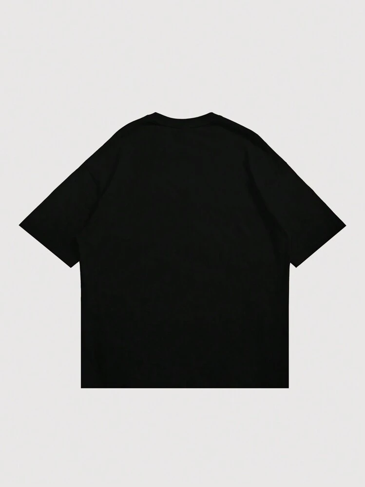 ผู้ชาย เสื้อยืด กราฟิก สโลแกน - สีดำ - ดู 2