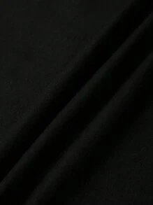 男士標語圖案T恤 - 黑色 - 查看 5