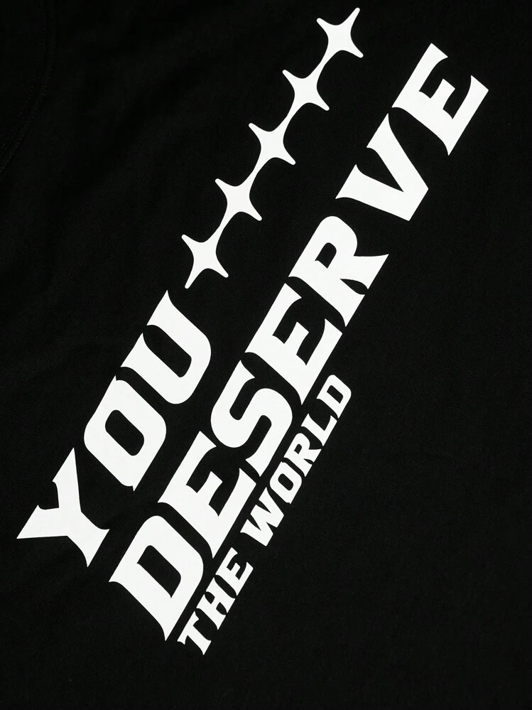 ผู้ชาย เสื้อยืด กราฟิก สโลแกน - สีดำ - ดู 6