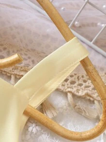 女嬰印花吊帶連衣裙 - 黃色 - 查看 3