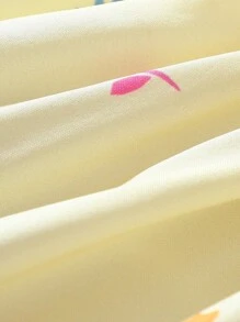 女嬰印花吊帶連衣裙 - 黃色 - 查看 6