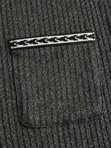 Manfinity VCAY Men Contrast Collar Polo Shirt - Dark Grey - View 3