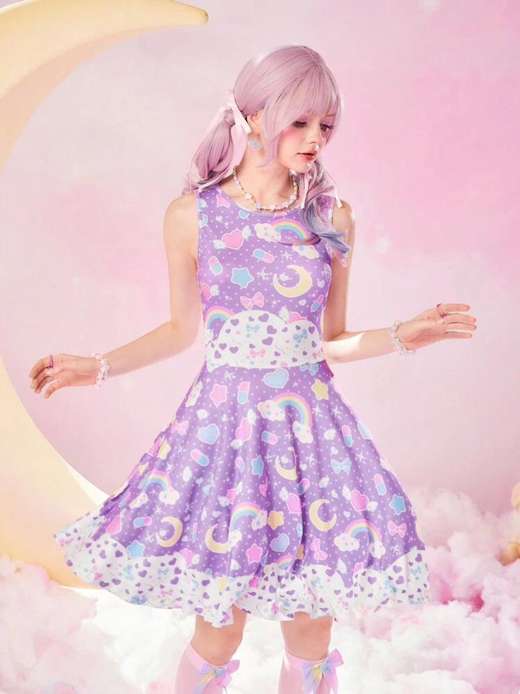 ROMWE Kawaii Cartoon Graphic Dress | SHEIN USA