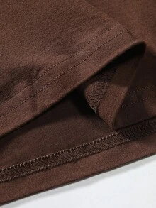 Manfinity RSRT Men Coconut Tree & Slogan Graphic Tee - Coffee Brown - View 7