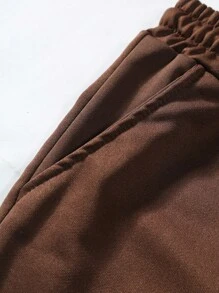 Manfinity Homme 男士標語圖案落肩T恤和腰部抽繩衛褲 - 彩色 - 查看 7