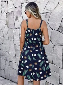 RueChic Coconut Print Cami Dress - Multicolor - View 2